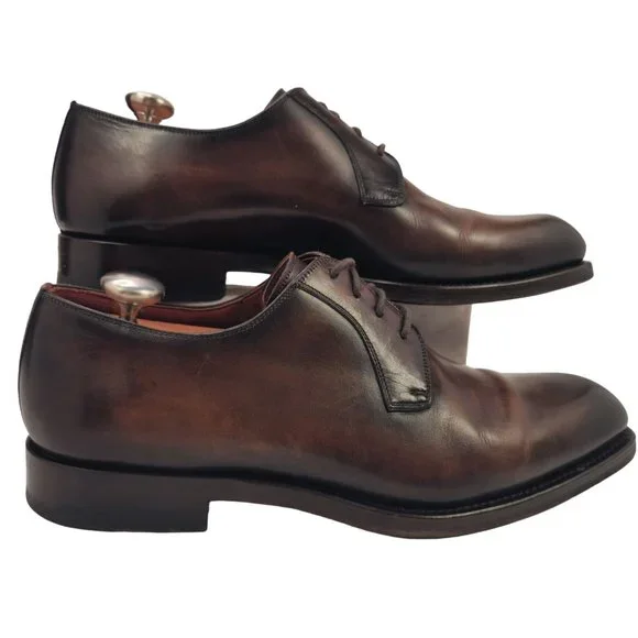 Magnanni Seleccion Patina Brown Leather Dress Shoes Men's size 8M Derby Oxfords - Picture 11 of 13